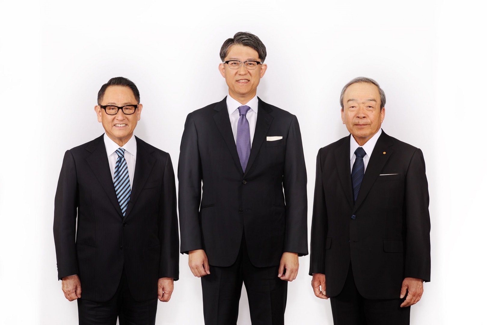 Akio Toyoda, Koji Sato y Takeshi Uchiyamada.